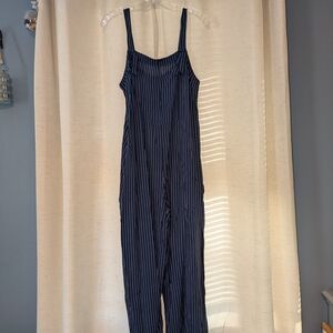 Gypsies & Moondust Navy Pinstripe Jumpsuit